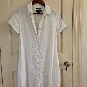 Tahari White Linen Shift Dress